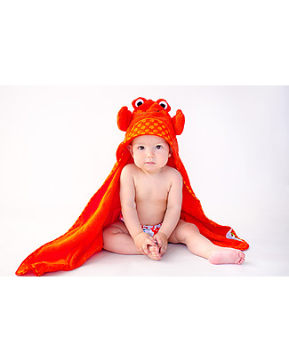 Zoocchini Asciugamano Baby con Cappuccio, Charlie il Granchio - 100% cotone Accappatoi e Asciugamani
