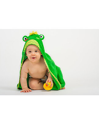 Zoocchini Asciugamano Baby con Cappuccio, Flippy la Ranocchia - 100% cotone Accappatoi e Asciugamani