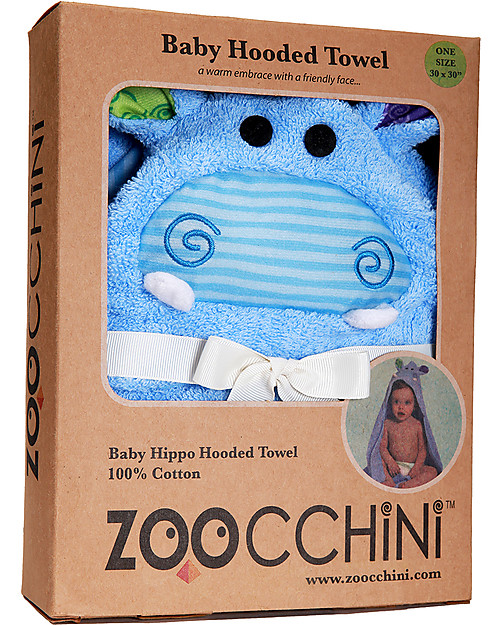 Zoocchini Asciugamano Baby con Cappuccio, Henry l'Ippopotamo - 100% cotone Accappatoi e Asciugamani