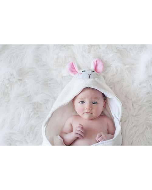 Zoocchini Asciugamano Baby con Cappuccio, Lola l'Agnellino - 100% cotone Accappatoi e Asciugamani