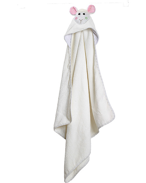 Zoocchini Asciugamano Baby con Cappuccio, Lola l'Agnellino - 100% cotone Accappatoi e Asciugamani