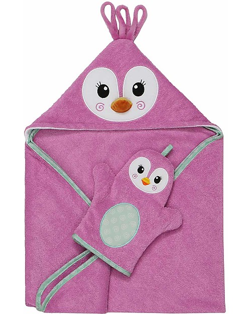 Zoocchini Asciugamano Baby con Cappuccio - Pinguino - 100% cotone Accappatoi e Asciugamani