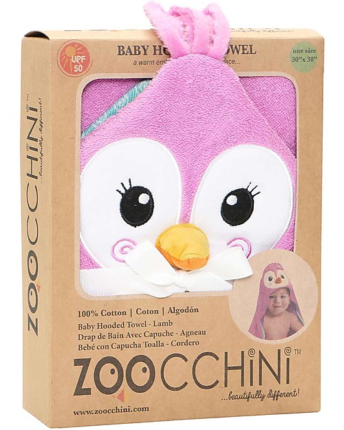 Zoocchini Asciugamano Baby con Cappuccio - Pinguino - 100% cotone Accappatoi e Asciugamani