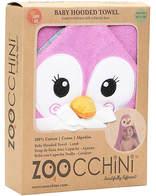 Zoocchini Asciugamano Baby con Cappuccio - Pinguino - 100% cotone Accappatoi e Asciugamani