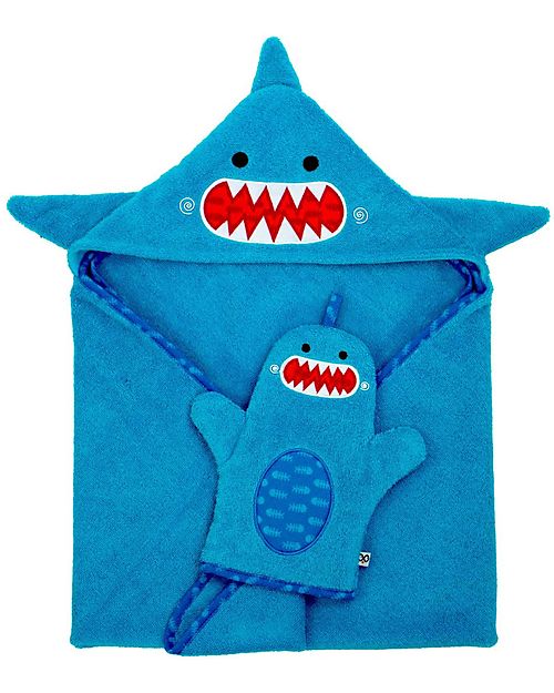 Zoocchini Asciugamano Baby con Cappuccio - Squalo - 100% cotone Accappatoi e Asciugamani