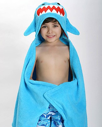 Zoocchini Asciugamano Bimbi con Cappuccio, Sherman lo Squalo - 100% cotone Accappatoi e Asciugamani