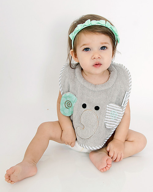 Zoocchini Bavaglino Baby, Ellie l'Elefante - 100% cotone Bavagli Classici