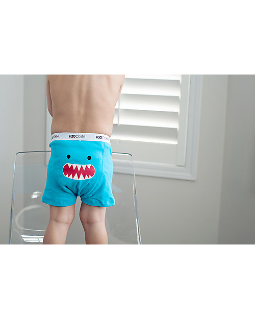 Zoocchini Boxer Bimbo Amici Mostri - Pacco da 3, 100% cotone bio Slip
