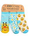 Zoocchini Calzini Antiscivolo Grip+Easy Jamie la Giraffa - Pacco da 3 - 0-24 mesi Calzini Antiscivolo