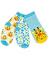 Zoocchini Calzini Antiscivolo Grip+Easy Jamie la Giraffa - Pacco da 3 - 0-24 mesi Calzini Antiscivolo