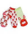 Zoocchini Calzini Antiscivolo Grip+Easy, Pacco da 3 - Bella la Coniglietta Calzini Antiscivolo