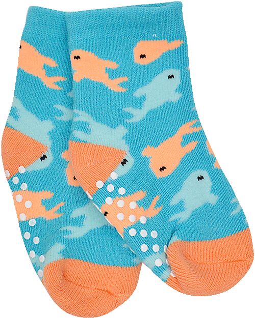 Zoocchini Calzini Antiscivolo Grip+Easy Parker il Pinguino - Pacco da 3 - 0-24 mesi Calzini Antiscivolo