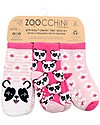 Zoocchini Calzini Antiscivolo Grip+Easy Pippa il Panda - Pacco da 3 - 0-24 mesi Calzini Antiscivolo