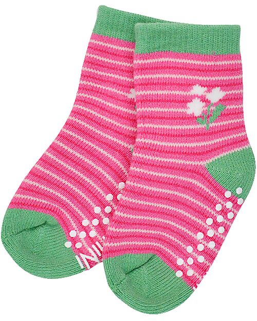 Zoocchini Calzini Antiscivolo Grip+Easy Unity l'Unicorno - Pacco da 3 - 0-24 mesi Calzini Antiscivolo