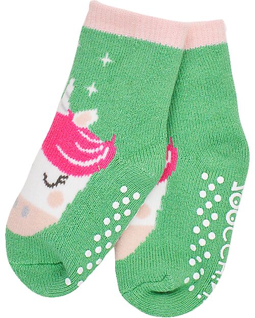 Zoocchini Calzini Antiscivolo Grip+Easy Unity l'Unicorno - Pacco da 3 - 0-24 mesi Calzini Antiscivolo