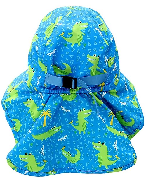 Zoocchini Cappellino Estivo con Falda Lunga Protettiva - UPF 50+ - Aidan l'Alligatore Cappelli Estivi