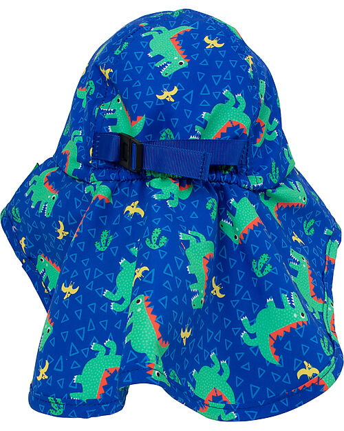 Zoocchini Cappellino Estivo con Falda Lunga Protettiva - UPF 50+ - Devin il Dinosauro Cappelli Estivi