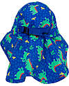Zoocchini Cappellino Estivo con Falda Lunga Protettiva - UPF 50+ - Devin il Dinosauro Cappelli Estivi