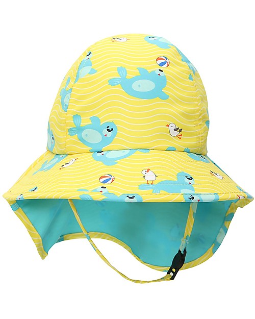 Zoocchini Cappellino Estivo con Falda Lunga Protettiva - UPF 50+ - Foca  Cappelli Estivi