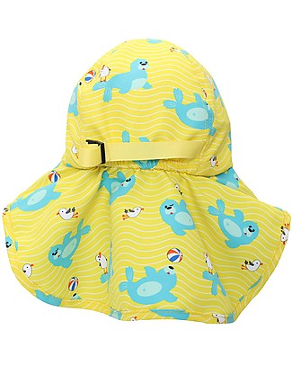 Zoocchini Cappellino Estivo con Falda Lunga Protettiva - UPF 50+ - Foca Cappelli Estivi