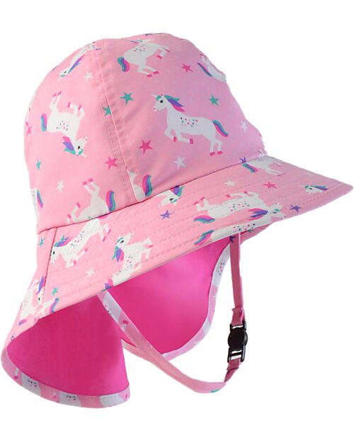 Zoocchini Cappellino Estivo con Falda Lunga Protettiva - UPF 50+ - Una l'Unicorno Cappelli Estivi