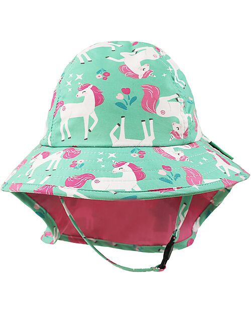 Zoocchini Cappellino Estivo con Falda Lunga Protettiva - UPF 50+ - Unity l'Unicorno Cappelli Estivi
