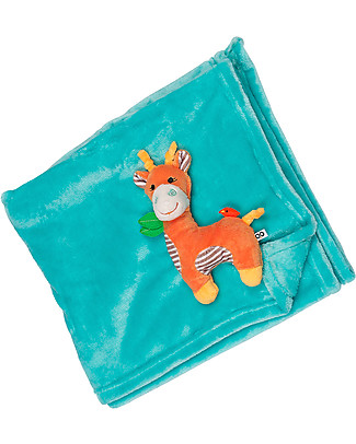 Zoocchini Coperta da Passeggino Giocattolo 2-in-1, Giraffa - Morbidissimo pile, 69 x 100 cm Coperte