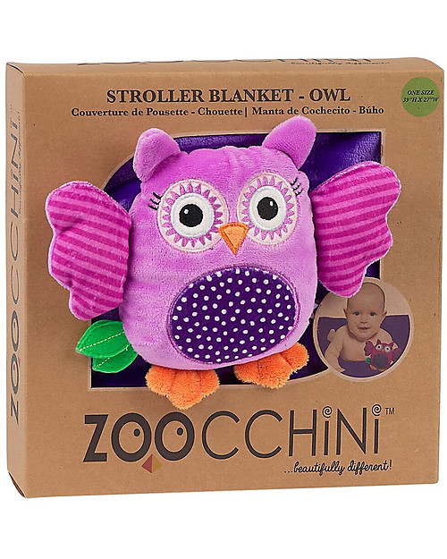 Zoocchini Coperta da Passeggino Giocattolo 2-in-1, Gufetto - Morbidissimo pile, 69 x 100 cm Accessori Vari