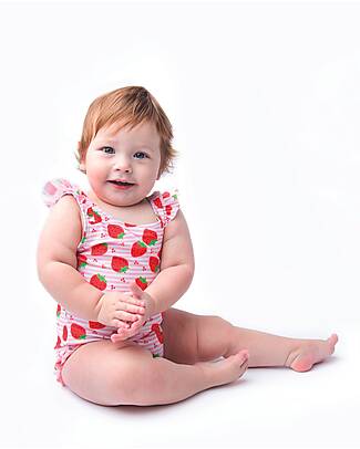 Zoocchini Costume Intero con Volant per Neonato - Fragole Costumi Interi