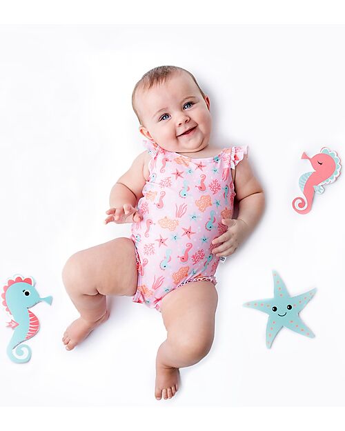 Zoocchini Costume Intero con Volant per Neonato - Sally il Cavalluccio Marino Costumi Interi