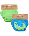 Zoocchini Costumino Contenitivo - Aidan l'Alligatore - Pacco da 2 Costumi Contenitivi