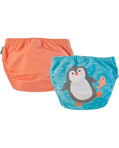 Zoocchini Costumino Contenitivo - Parker il Pinguino - Pacco da 2 Costumi Contenitivi
