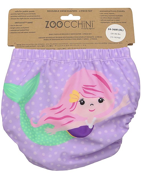 Zoocchini Costumino Contenitivo - Sirenetta - Pacco da 2 Costumi Contenitivi
