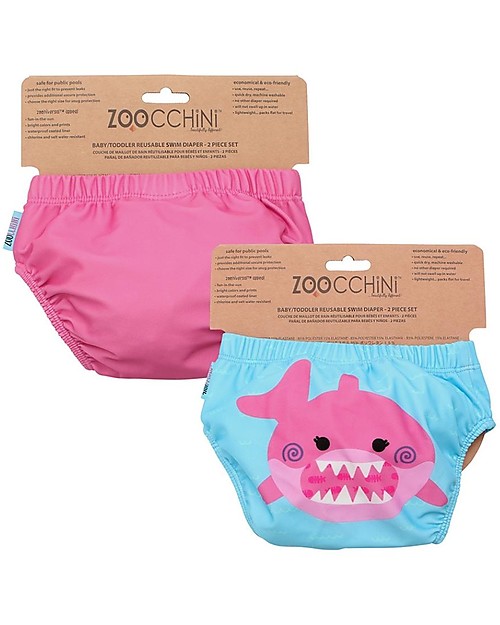 Zoocchini Costumino Contenitivo - Sophie lo Squalo - Pacco da 2 Costumi Contenitivi