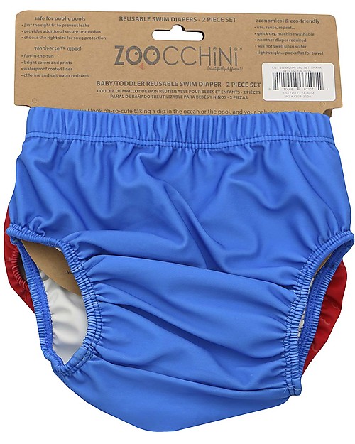 Zoocchini Costumino Contenitivo - Squalo - Pacco da 2 Costumi Contenitivi