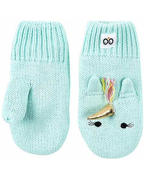 Zoocchini Guanti Baby Knit Mittens, Allie l'Unicorno -  Rivestiti in Caldo Pile! Guanti