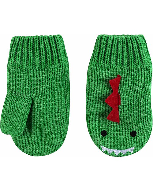 Zoocchini Guanti Baby Knit Mittens, Devin il Dinosauro -  Rivestiti in Caldo Pile! Guanti