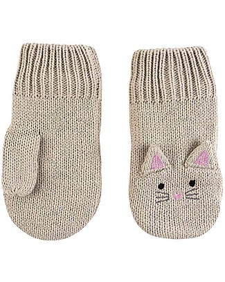 Zoocchini Guanti Baby Knit Mittens, Kallie il Gattino - Rivestiti in Caldo Pile! Guanti e Muffole