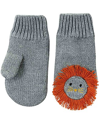 Zoocchini Guanti Baby Knit Mittens, Leo il Leone - Rivestiti in Caldo Pile! Guanti
