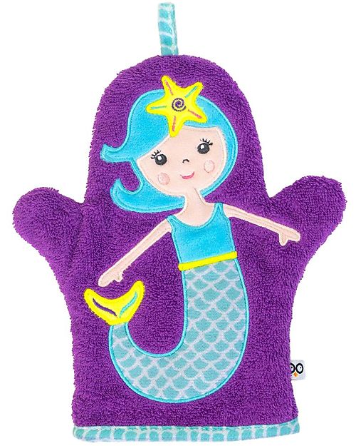 Zoocchini Guanto da Bagno - Sirena - 100% Cotone Accappatoi e Asciugamani