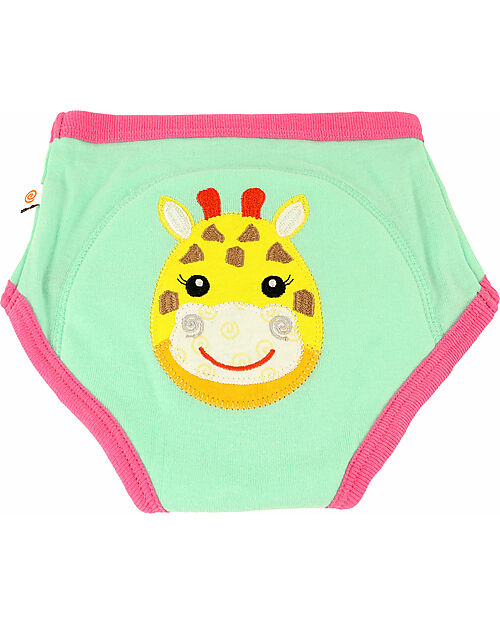 Zoocchini Mutandine Imbottite da Apprendimento - Amici dello Zoo - Bimba - Pacco da 3 - 100% Cotone organico Slip