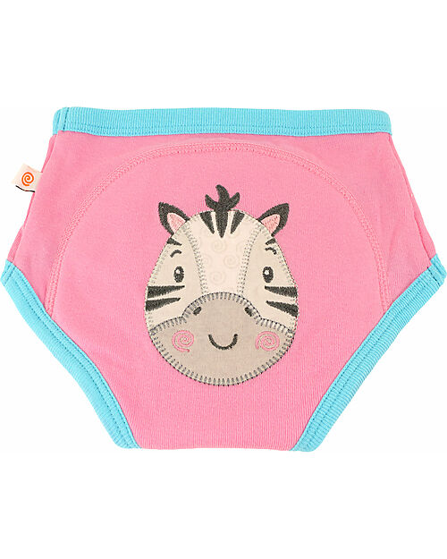 Zoocchini Mutandine Imbottite da Apprendimento - Amici dello Zoo - Bimba - Pacco da 3 - 100% Cotone organico Slip