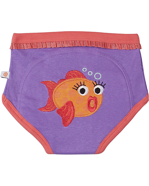 Zoocchini Mutandine Imbottite da Apprendimento Bimba, Amici dell'Oceano - Pacco da 3 - 100% cotone bio Slip