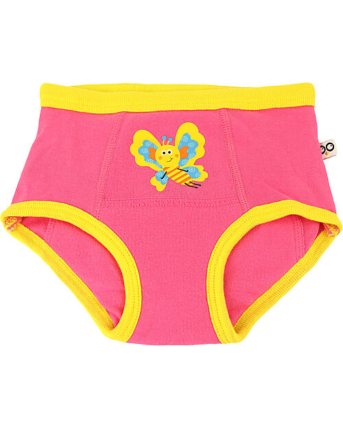 Zoocchini Mutandine Imbottite da Apprendimento - Creature del Giardino - Bimba - Pacco da 3 - 100% Cotone organico Slip