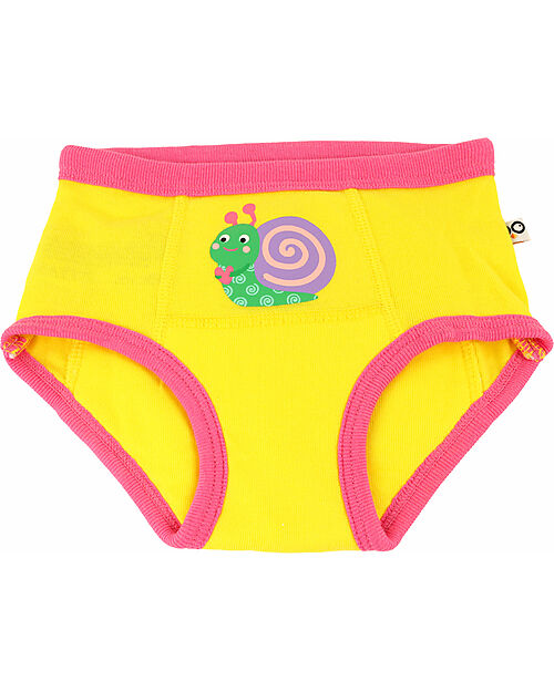 Zoocchini Mutandine Imbottite da Apprendimento - Creature del Giardino - Bimba - Pacco da 3 - 100% Cotone organico Slip