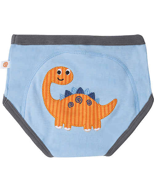 Zoocchini Mutandine Imbottite da Apprendimento Dinosauri, Bimbo - Pacco da 3 - 100% cotone bio Slip