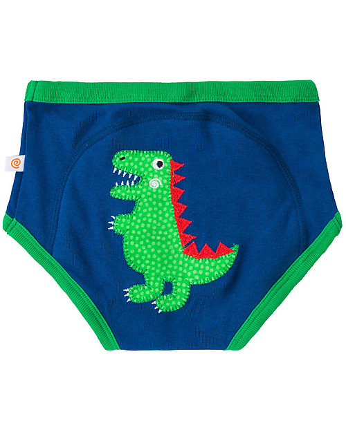 Zoocchini Mutandine Imbottite da Apprendimento Dinosauri, Bimbo - Pacco da 3 - 100% cotone bio Slip