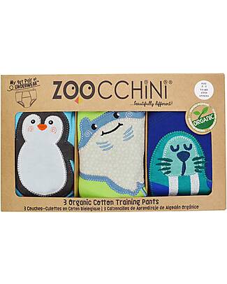 Zoocchini Mutandine Imbottite da Apprendimento Equipaggio di Mare, Bimbo - Pacco da 3 - 100% cotone bio Slip