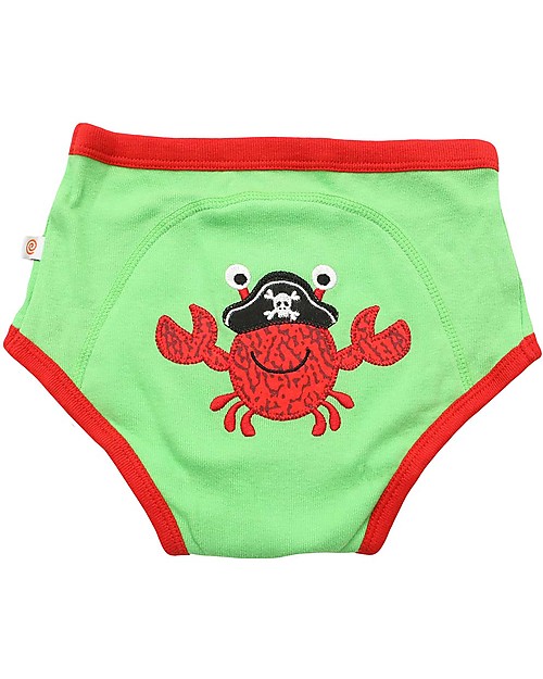 Zoocchini Mutandine Imbottite da  Apprendimento - Pirati - Bimbo - Pacco da 3 - 100% Cotone organico Slip