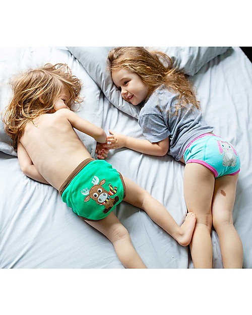 Zoocchini Mutandine Imbottite da Apprendimento Principesse del Bosco, Bimba - Pacco da 3 - 100% cotone bio Slip